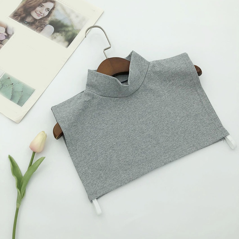 Han Áo Cổ Lọ Giả Lông Lừa Có Thể Tháo Rời Màu Trơn Ấm Áp Cho Nữ