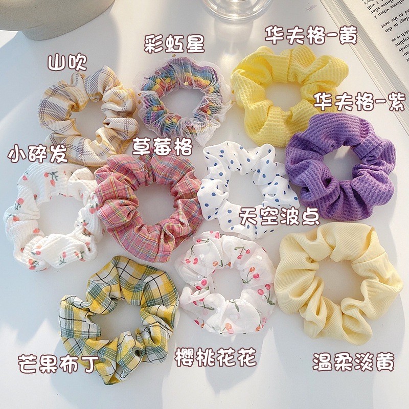 [Phụ Kiện Nhà Ling] Dây Buộc Tóc Cột Tóc Scrunchies Dễ Thương Nữ Tính Thời Trang Phong Cách Hàn Quốc Ngọt Ngào Dễ Thương