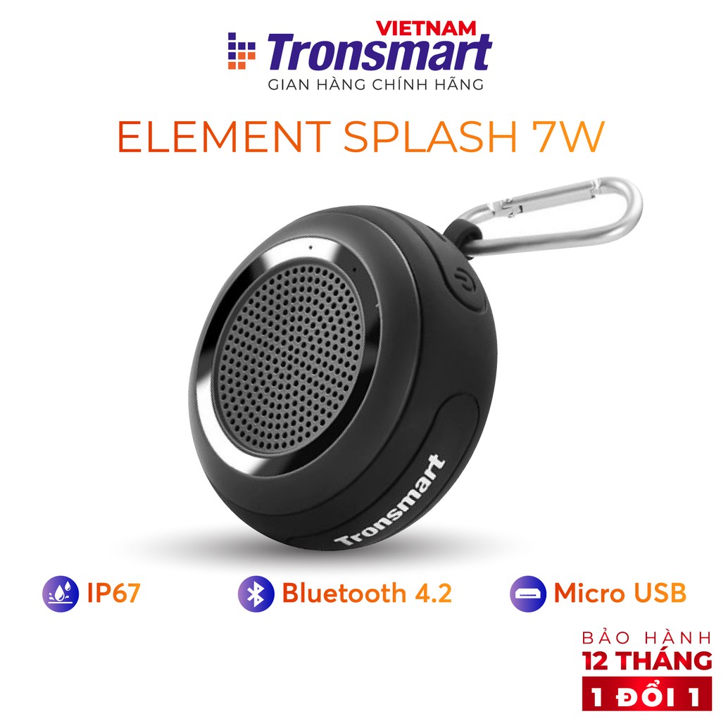 Loa Bluetooth 4.2 Tronsmart Element Splash TM-24477 -Âm thanh vòm 360 Công suất 7W - Hàng chính hãng - Bảo hành 12 tháng