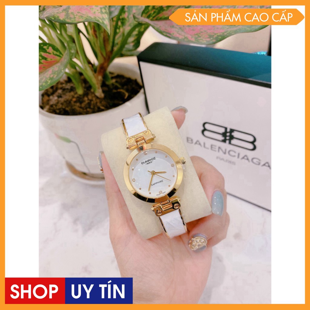 [Shop Uy Tín] [Mẫu Đẹp] Đồng hồ nữ SUNRISE  Vành Đá sang trọng quý phái Kính Sapphire mẫu đồng hồ đáng mua