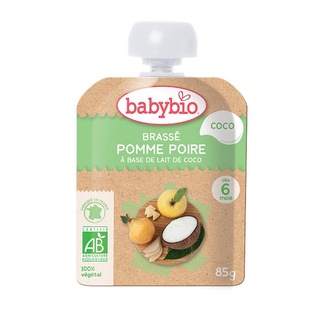 Sữa chua dừa hữu cơ cho bé vị táo, lê Babybio 85g