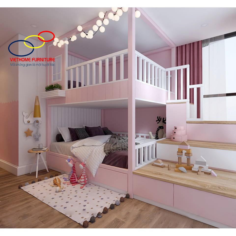 Giường tầng bé gái cực đẹp & tiện nghi,đẳng cấp | BigBuy360 - bigbuy360.vn