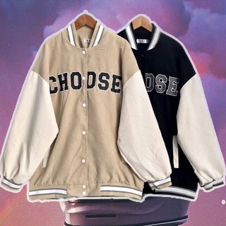 Áo khoác bomber CHOOSE cúc bấm unisex