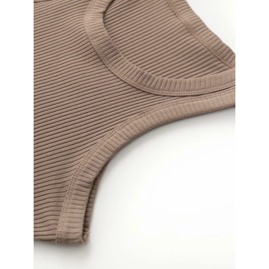 Áo croptop sát nách cổ tròn thiết kế trẻ trung cho nữ