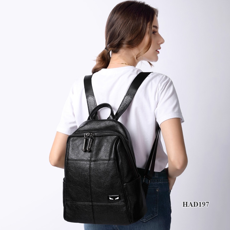 Samdo: Balo kiêm túi xách nữ da thật cao cấp  - Chính hãng Huada - Thời trang Hàn Quốc phù hợp đi chơi đi làm HAD197
