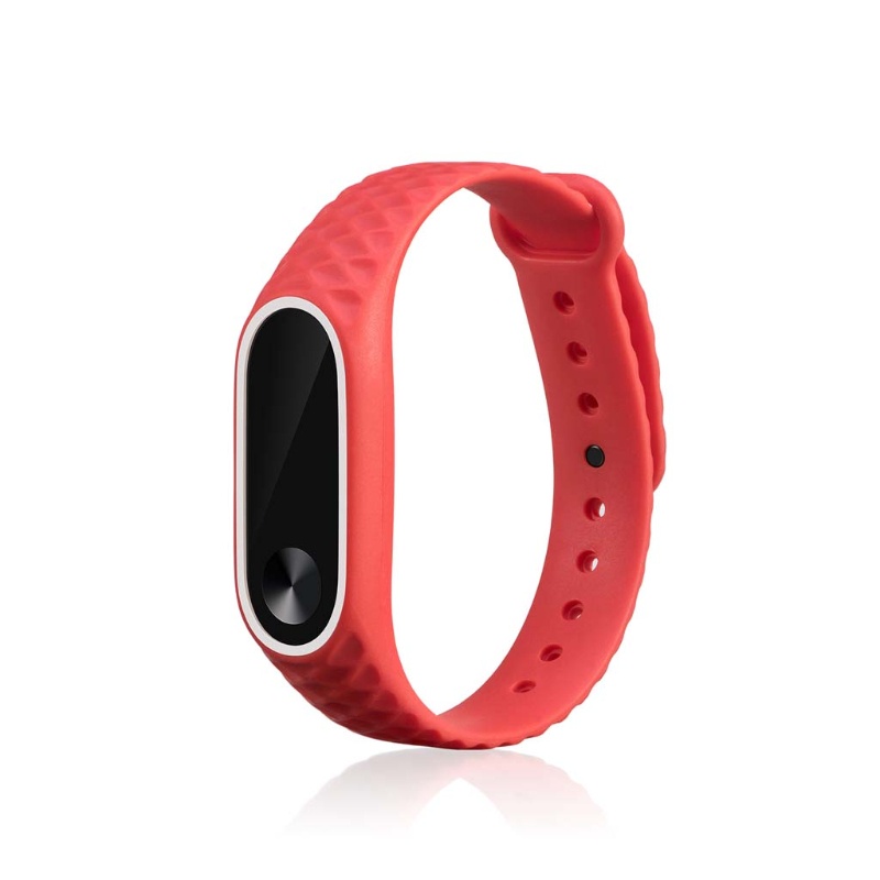 Dây Đeo Tay Thay Thế Chất Liệu Silicon Họa Tiết Hình Thoi Cho Xiaomi MI Band 2