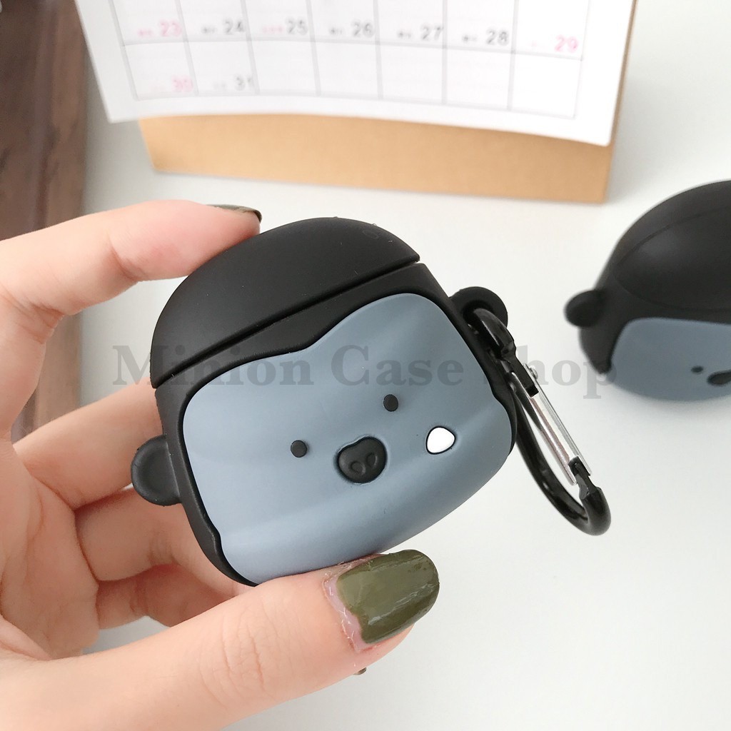 Ốp airpod/case airpod/bao airpod 1 và 2,i11,i12, i99, i100...Khỉ mặt ngầu silicon dẻo cao cấp