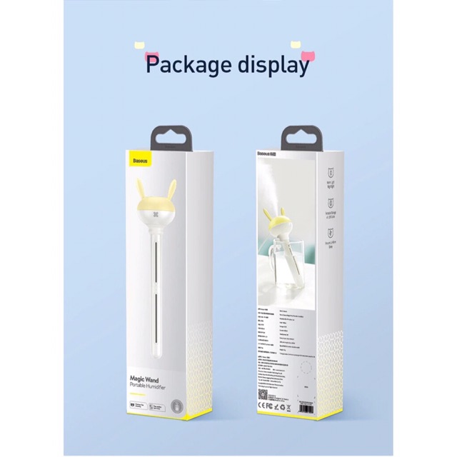 Baseus Magic Wand Portable Humidifier-Phun sương cute GẤU THỎ không giới hạn dung tích cho mọi nơi