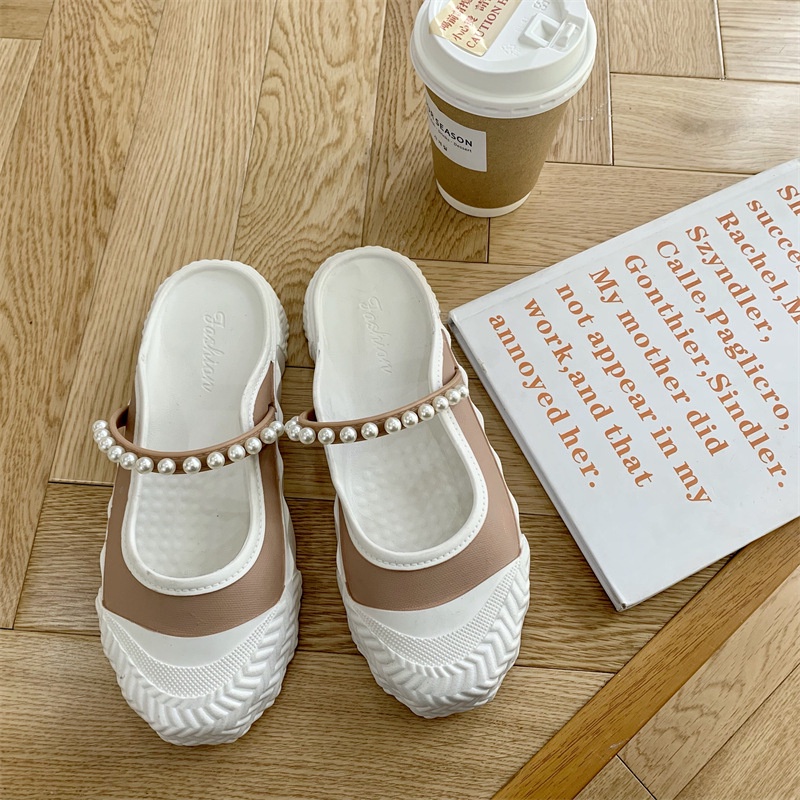 Xăng đan Đế Dày Đính Ngọc Trai Thời Trang ISS931