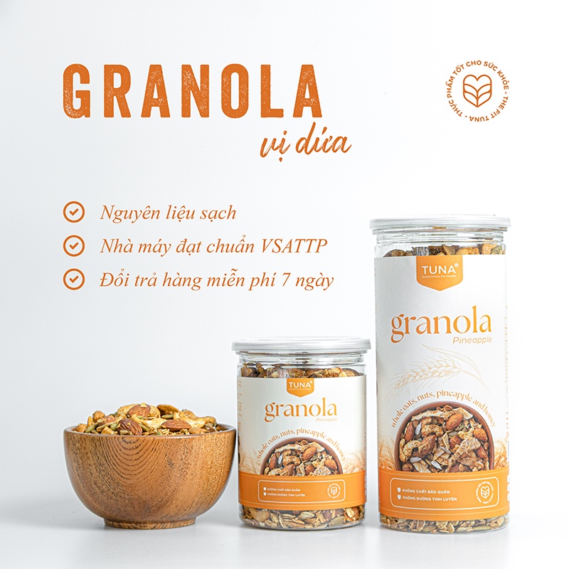 Granola Ngũ cốc Ăn Kiêng Không Đường Vị Dứa By Tuna