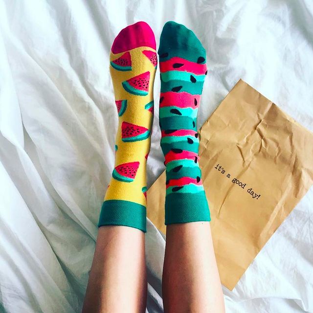TẤT(VỚ) NAM NỮ MixMatched Sock tất hoạt hình họa tiết WATERMELON SPLASH