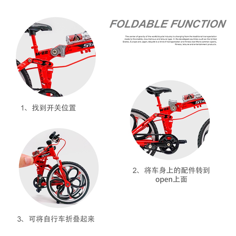 Mô Hình Xe Đạp mini Tỉ Lệ 1: 8 Bằng Hợp Kim Dùng Trang Trí