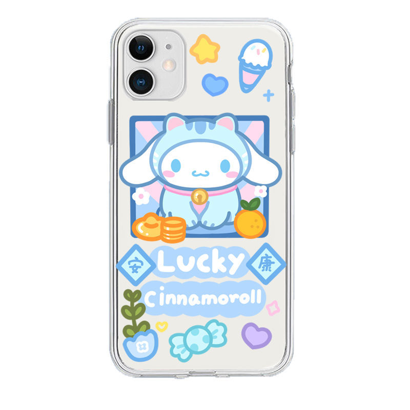 Ốp lưng iphone kuoromi&melody&cinnamoroll 11promax dễ thương 6s / 7 / 8plus trong suốt 12 / Xsmax mềm XR