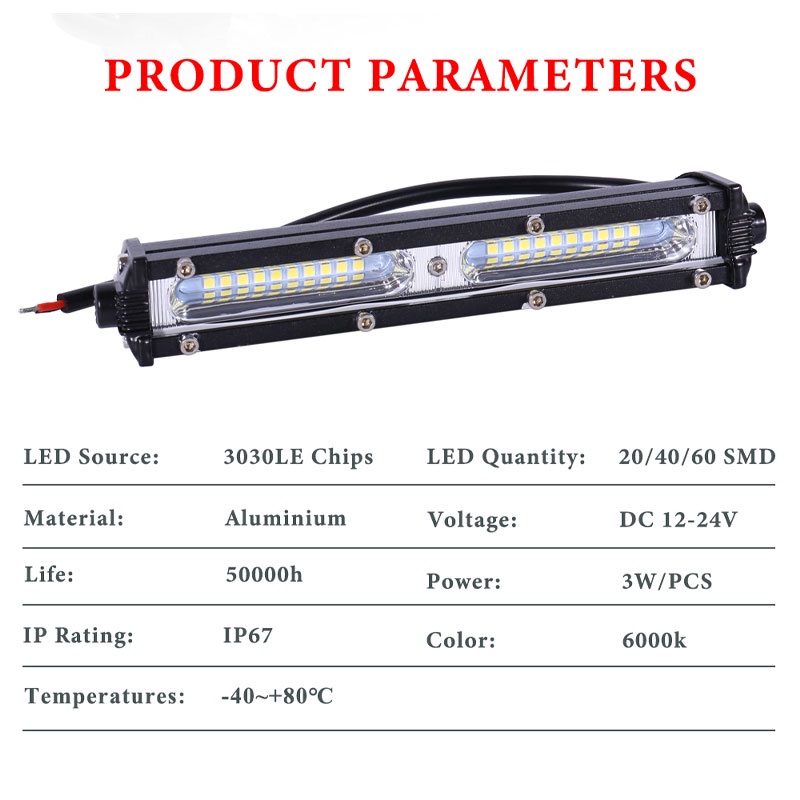 Thanh Đèn Led 48w 60w 120w 180w 12V-24V Chống Thấm Nước Cho Xe Hơi