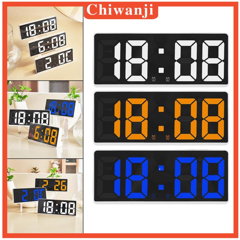 [Chiwanji] Đồng Hồ Báo Thức Để Bàn Có Đèn LED Hiển Thị Ngày Tháng Cho Người Lớn Tuổi / Phòng Khách