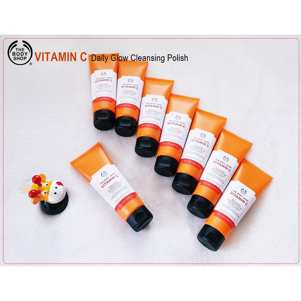 Sữa rửa mặt Vitamin C Daily Glow Cleansing Polish The Body Shop,Sữa rửa mặt dịu nhẹ gentle facial wash vitamin E the bod