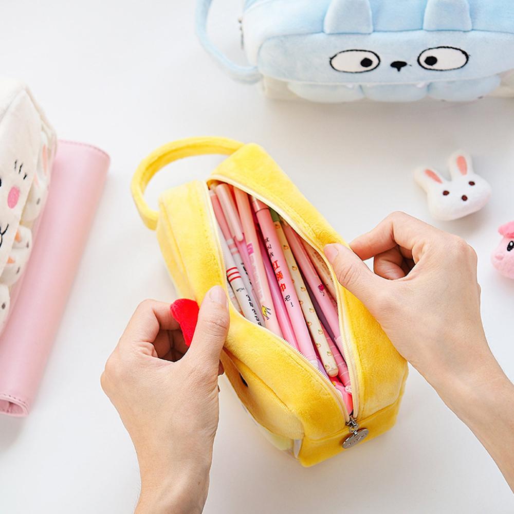 Túi Đựng Bút Cỡ Lớn Phối Lông Xinh Xắn Cho Học Sinh