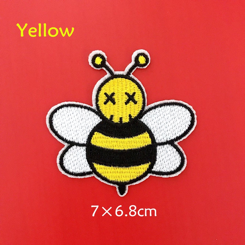 ☸ Fashion Brand - KAWS &amp; D I O R HOMME Patch ☸ 1Pc Pink Bee / Yellow Bee Diy Sew on Iron on Patch