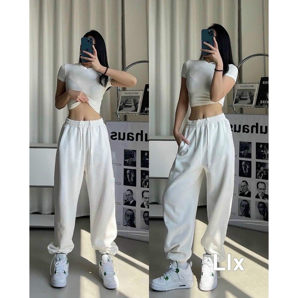 [ Hàng Cao Cấp Loại 1 + Ảnh Thật ] Quần Jogger Nữ Dài Ống Rộng Phong Cách Bo Gấu Chất Cotton Goon Women's - 040