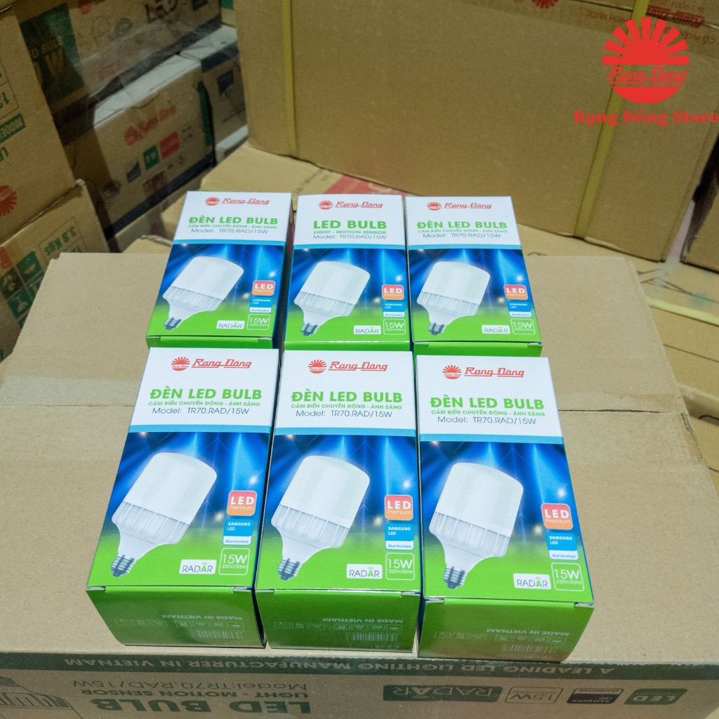 Đèn LED Bulb cảm biến radar 15W Rạng Đông TR70.RAD 15W