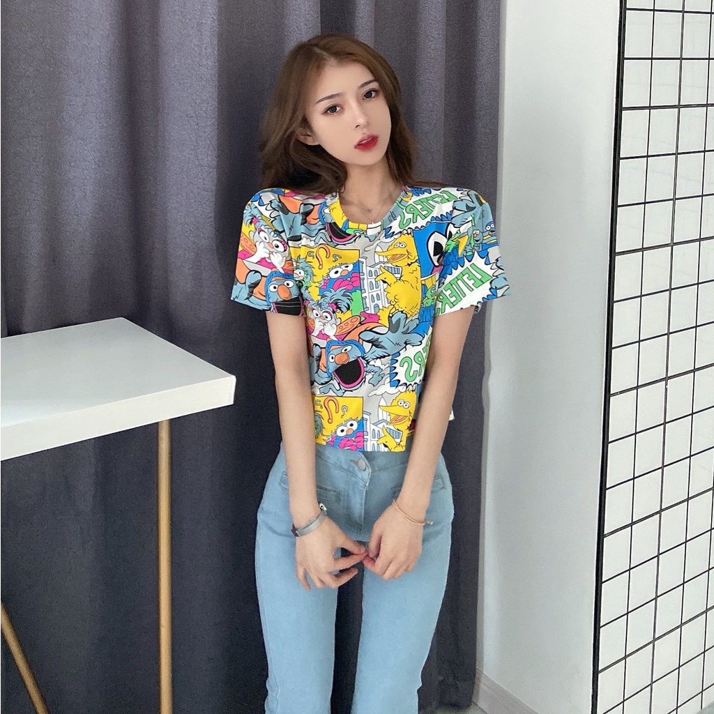 Áo thun tay ngắn in hình thời trang dành cho nữ