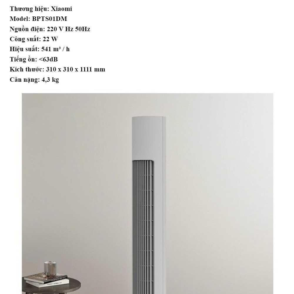[Mã ELMSDAY giảm 6% đơn 2TR] Quạt tháp Xiaomi Mijia DC Inverter Tower Fan BPTS01DM | BigBuy360 - bigbuy360.vn