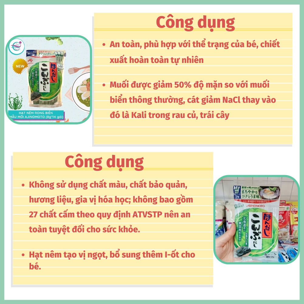 Hạt nêm rong biển Ajinomoto cho bé Ajinomoto Nhật Bản (56gram và 112gram) Mẫu mới