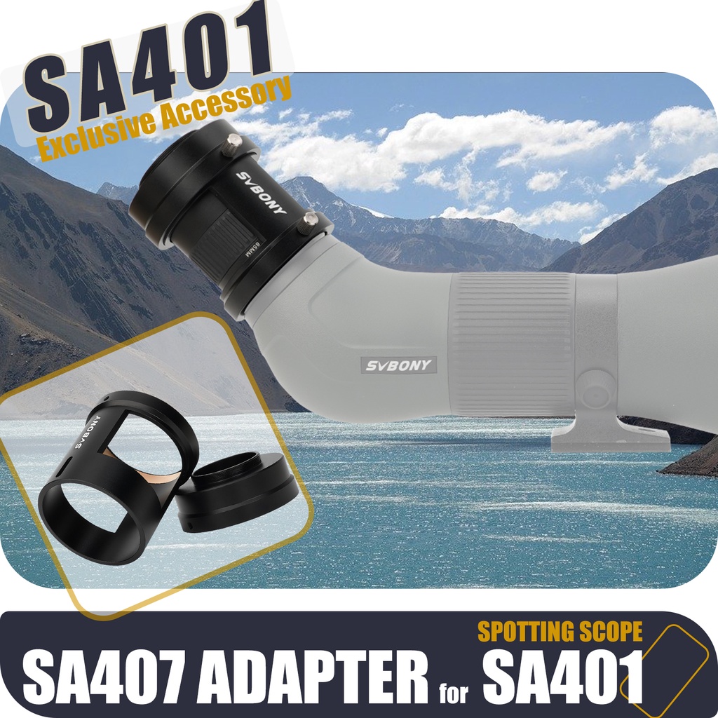 Bộ điều hợp ống camera SVBONY SA407 Tương thích với Phạm vi đốm SA401 để chụp ảnh phong cảnh động vật hoang dã chim