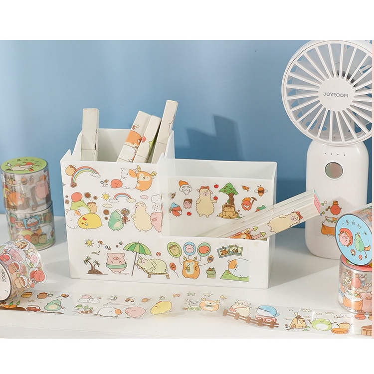 1 Cuộn sticker chất liệu nhựa trong suốt hình dán siêu dễ thương