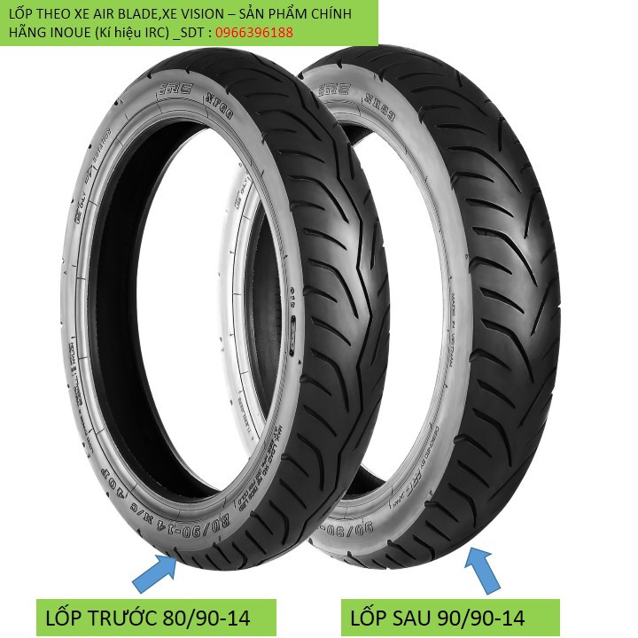 Lốp xe không săm xe Air Blade,xe Vision chính hãng theo xe ( hãng IRC)