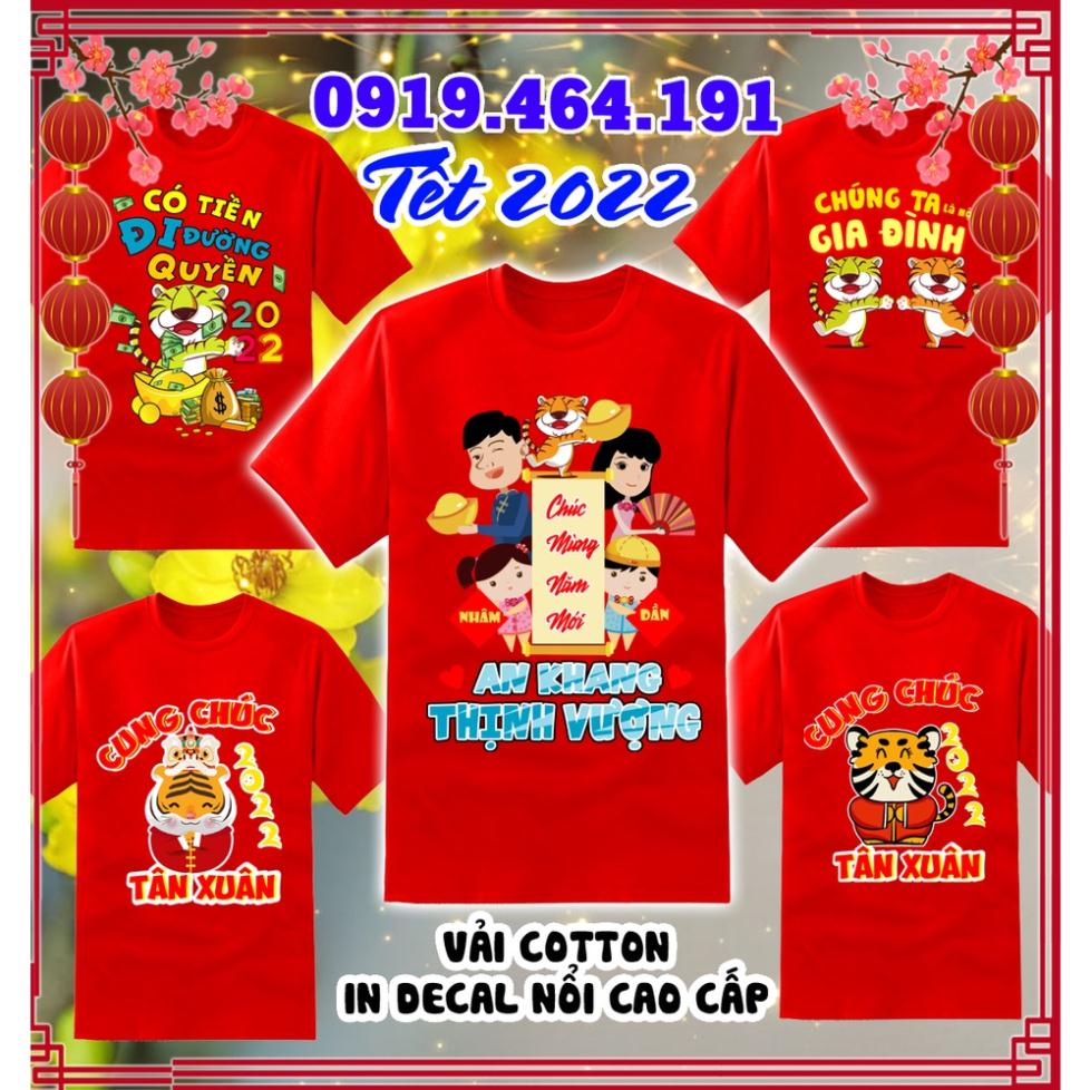 Áo thun tết nhâm dần 2022 cao cấp, áo tết, áo nhâm dần, vải cotton min mát, in Pet cao cấp (30 mẫu áo độc quyền)