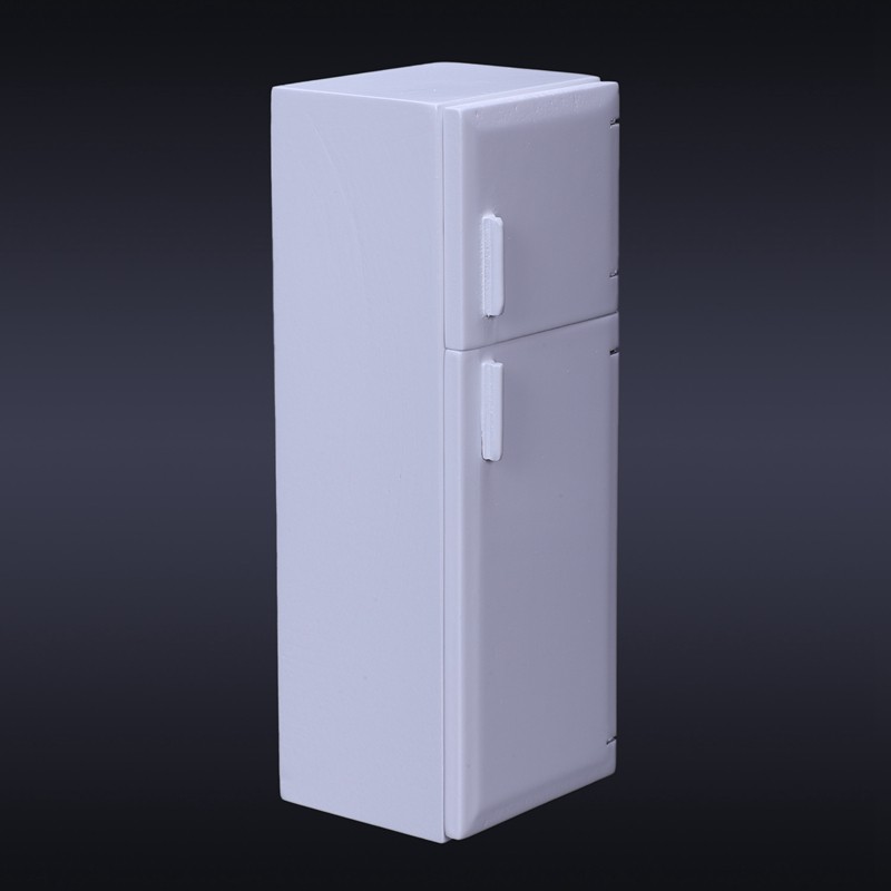 Mô hình tủ lạnh màu trắng 1:12 trang trí nhà búp bê DIY