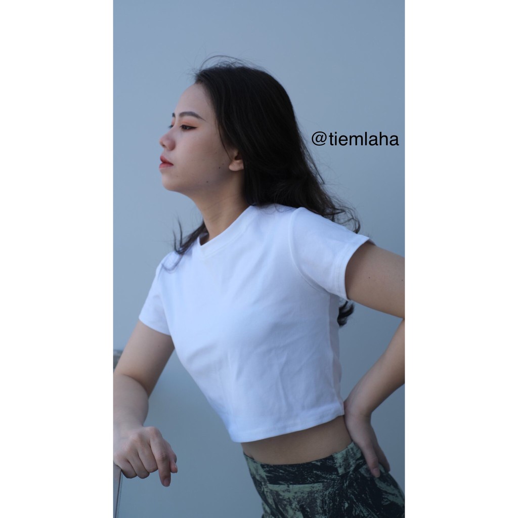 AÓ CROPTOP ÔM TAY NGẮN BASIC XINH XẮN 5 MÀU