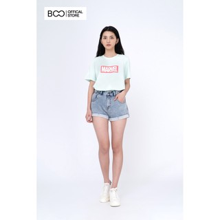  Áo Thun BOO Nữ Dáng Basic In Hình Logo Marvel Dành Cho Gen Z