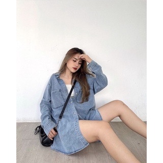 áo sơ mi bò demi 2 túi trước