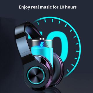 [✅COD]  LED Colorful Breathing Lights Portable Folding Wireless Bluetooth Headphones With MIC