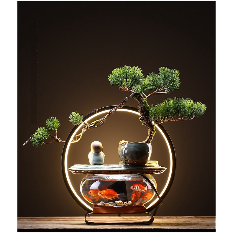 Đài thưởng trầm kết hợp bể cá và tiểu cảnh tinh hoa - Decor, trang trí nhà cửa
