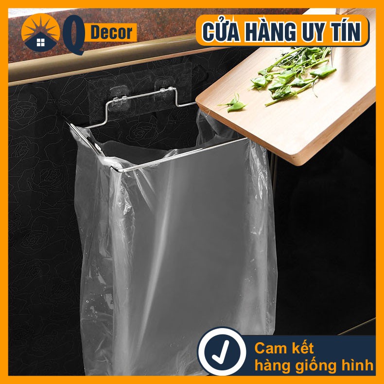 Giá treo túi đựng rác vật dụng INOX dán tường