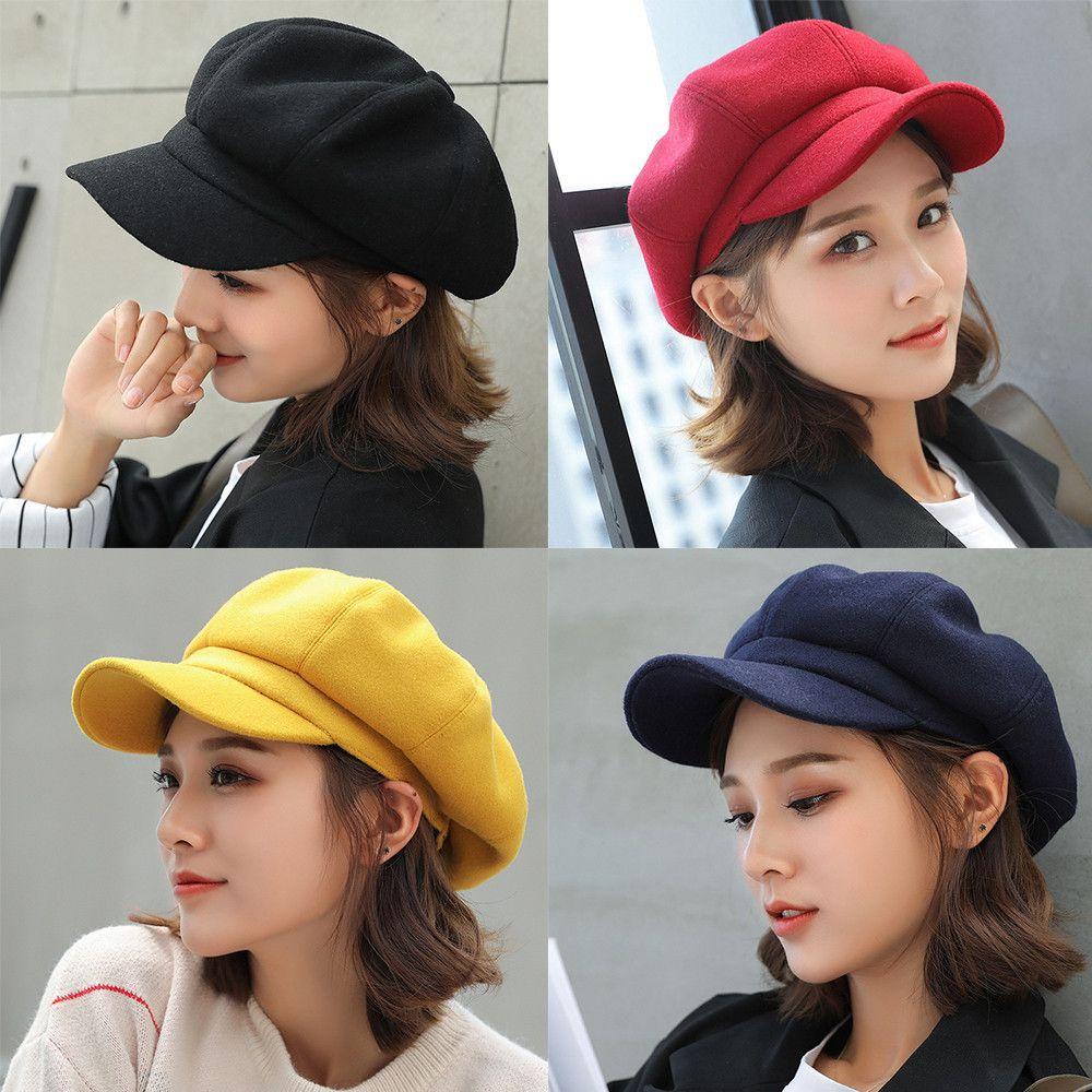 Mũ Beret Len Fedora Giữ Ấm Mùa Đông Thời Trang Cho Nữ