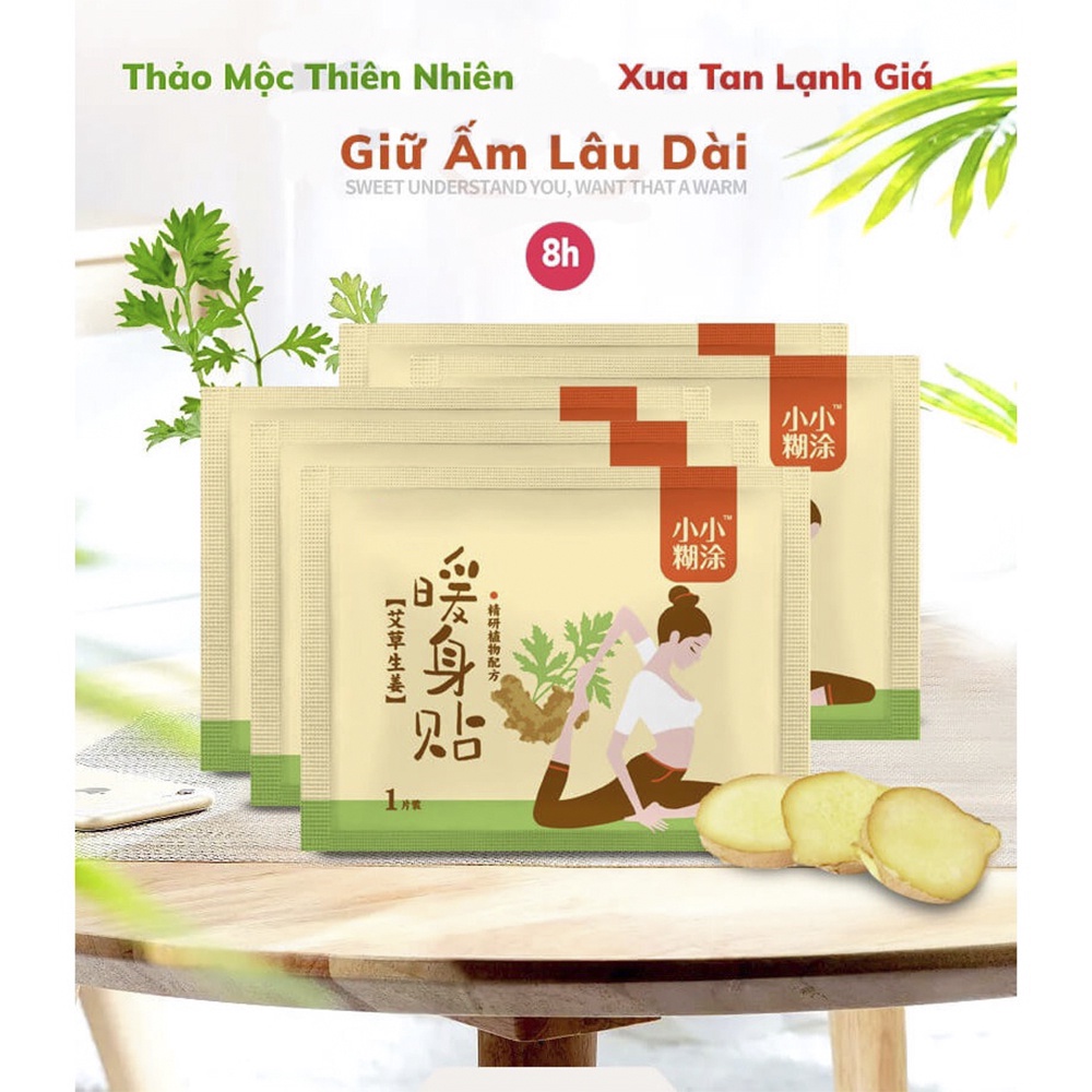 Miếng Dán Nhiệt Tinh Chất Gừng - Giữ Ấm Cơ Thể Miếng Dán Đau Bụng Kinh Giảm Đau Bụng Đau Mỏi Vai Gáy