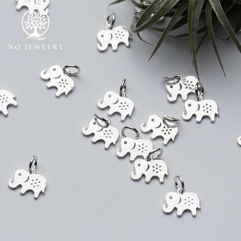 Charm bạc con voi treo - NQ Jewelry