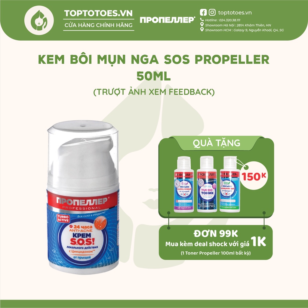 Kem bôi mụn Nga SOS Propeller giảm viêm, gom khô cồi mụn