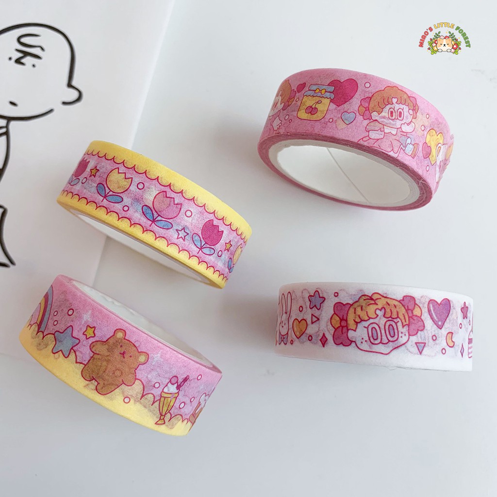 Washi tape MIAO'S LITTLE FOREST băng dính Cute Korean Girl dài 5m trang trí sổ tay bullet journal