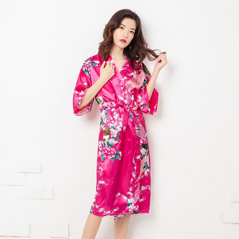 Áo choàng ngủ bằng lụa lạnh quyến rũ cho nữ | BigBuy360 - bigbuy360.vn