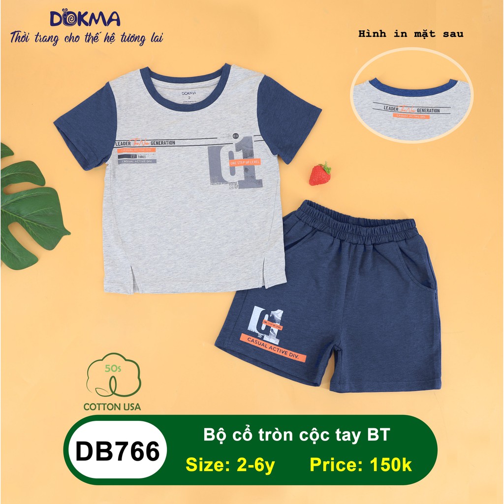 Dokma - Bộ cổ tròn cộc tay BT chất siêu đẹp 2-6y ( DB766 )