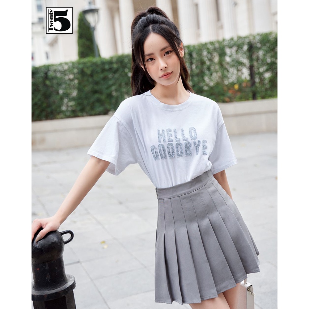 Chân váy tennis nữ Twentyfive dáng xòe ngắn xếp ly nhiều màu cạp cao có lót quần 3725M