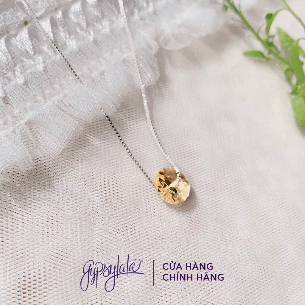 Dây Chuyền Xỏ Ngang Đá Thạch Anh Vàng Thiên Nhiên Tài Lộc  SP002607 Gypsy.lala