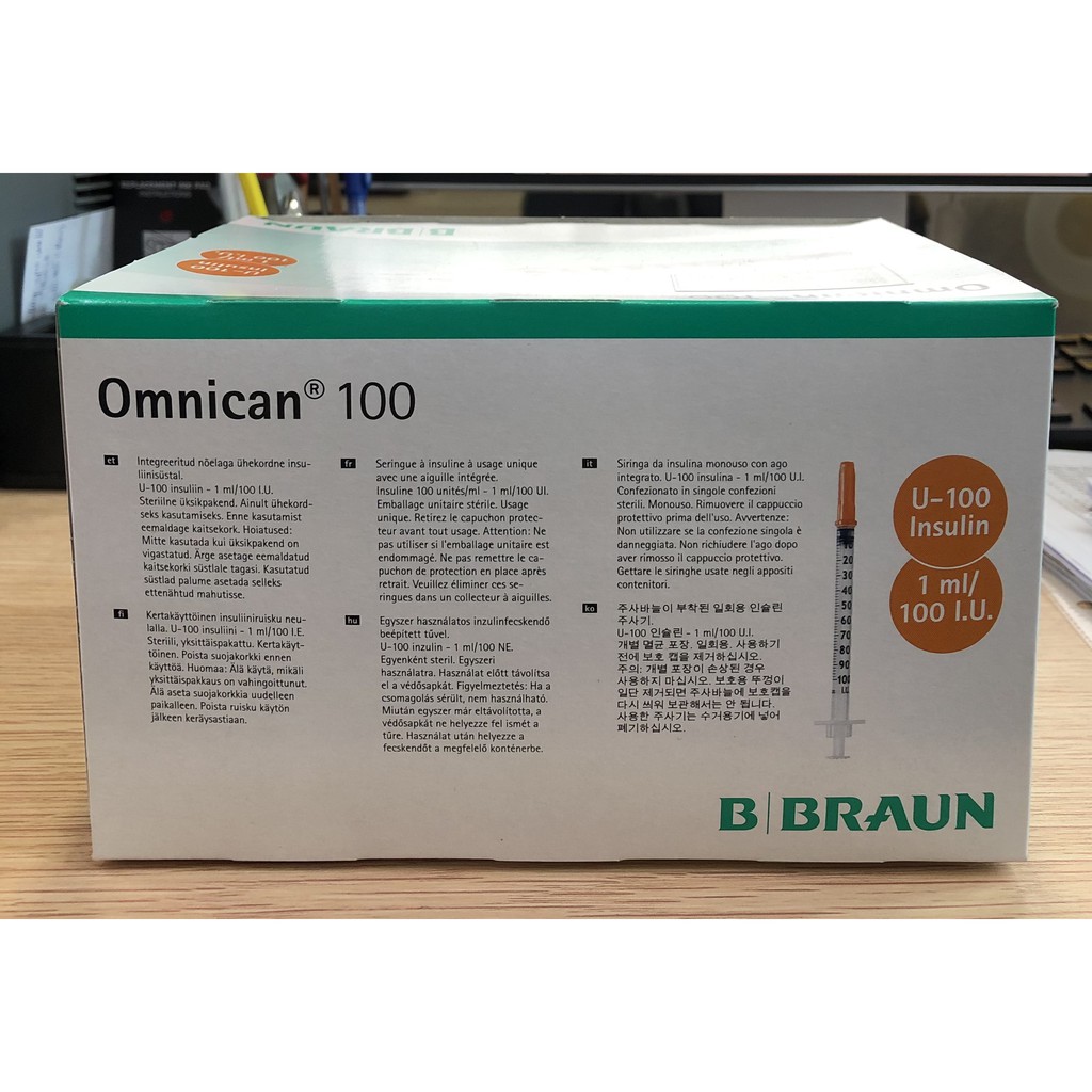 ( 10 Cái ) Kim Tiểu Đường 1cc - Kim Tiêm Insulin Omnicam Braun