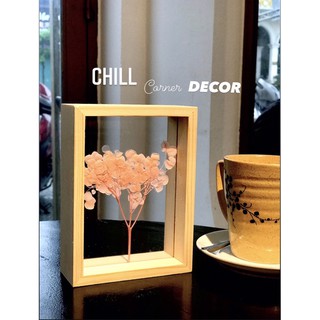 Khung ép hoa khô cẩm tú cầu cực xinh decor phòng cách vintage