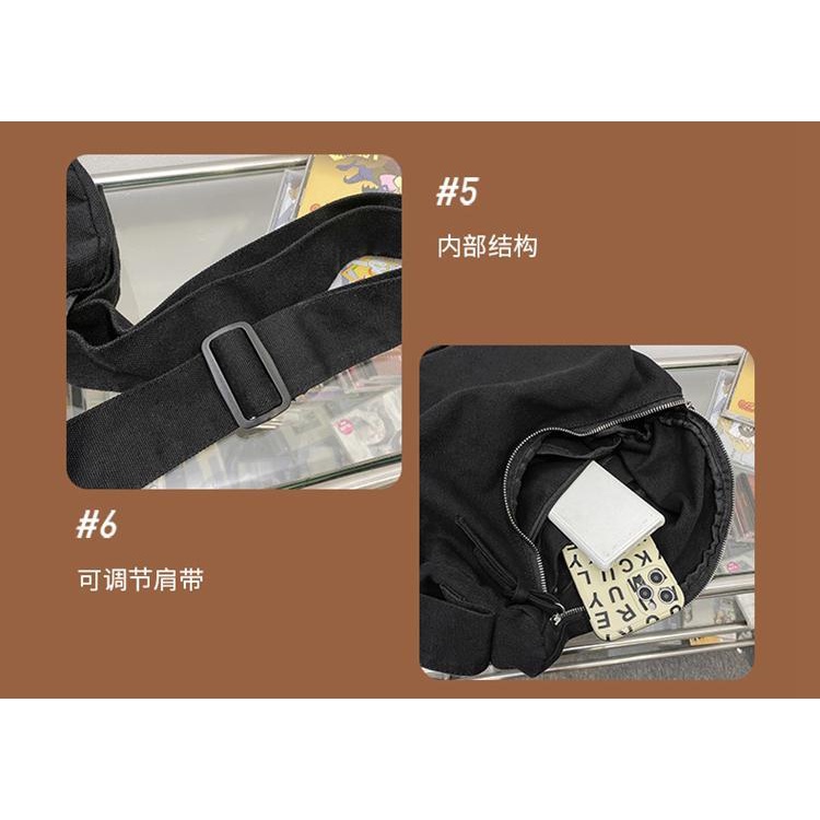 Túi Đeo Chéo Vải Canvas Màu Trơn Phong Cách Nhật Bản Thời Trang Mùa Hè Mới Cho Nữ
